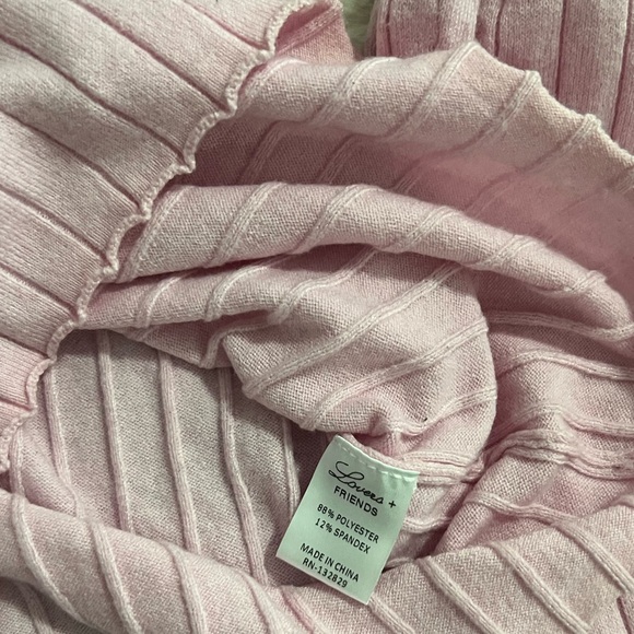 LOVERS + FRIENDS PINK MOCK NECK SWEATER - X SMALL - Picture 7 of 7